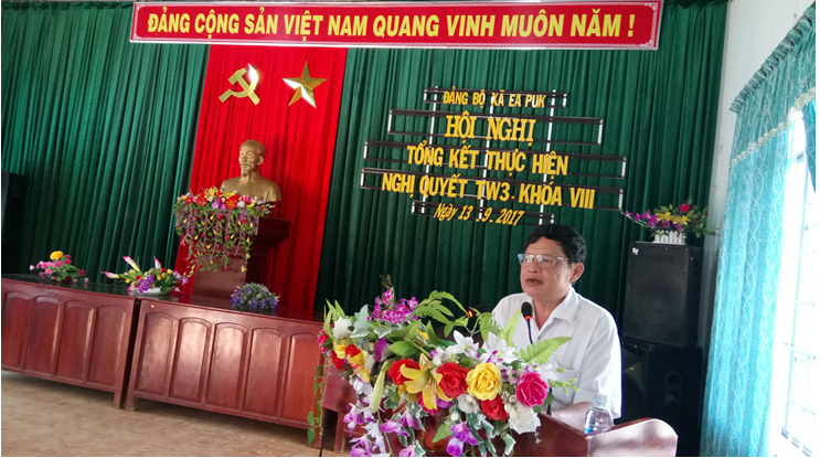 Đảng bộ xã Ea Puk tổ chức Hội nghị tổng kết thực hiện Nghị quyết Trung ương 3 khóa VIII